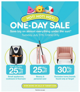 Target One Day Sale Starts Tomorrow July 17th! No Membership Required!
