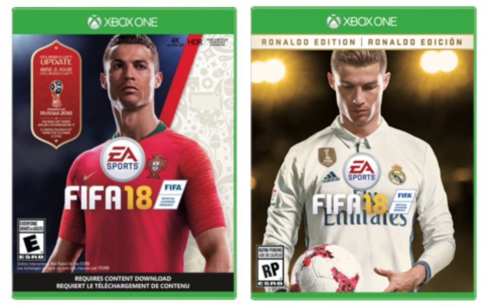 FIFA 18 Or FIFA 18 Ronaldo Edition For Xbox One Just $19.99!