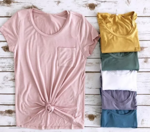 Luxe Pocket Tee Crew or V-Neck Just $5.99! (Reg. $18.99)