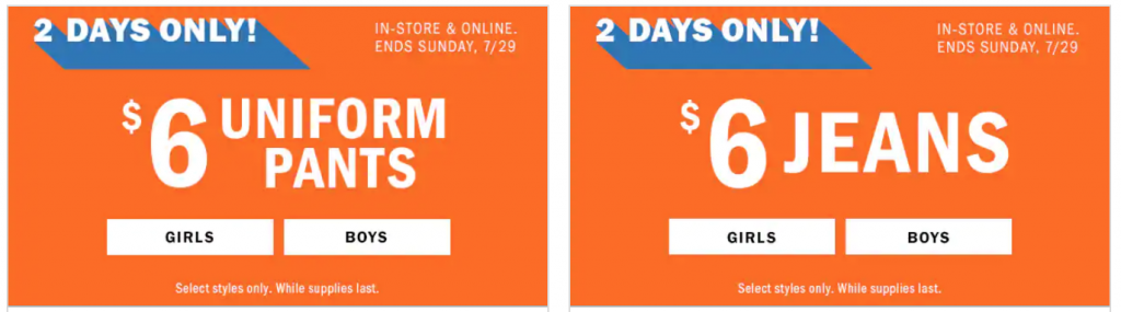 WOW! Old Navy: $6.00 Uniform Pants & Jeans This Weekend Only!
