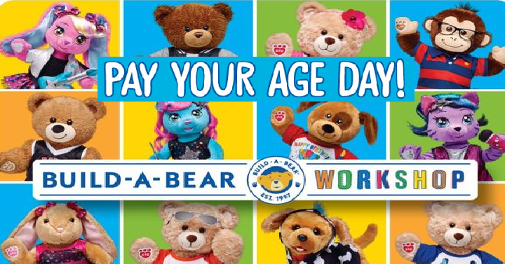 Build-A-Bear: Pay Your Own Age Day on July 12th! (In-Stores Only)