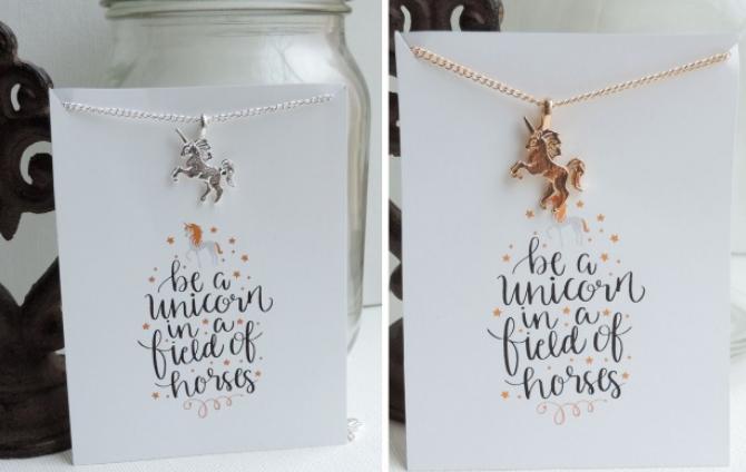 Be A Unicorn Inspirational Necklace & Card – Only $4.99!