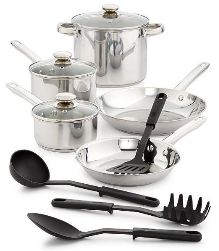 Bella 12-Piece Stainless Steel Cookware Set – Only $29.96!