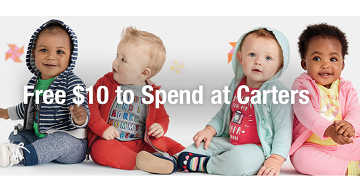 Awesome Freebie! Get FREE $10 to Spend at Carter’s from TopCashBack!