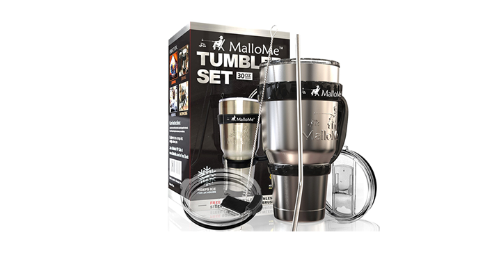 Stainless Steel Vacuum Insulated 30 oz Water & Coffee Cup Tumbler Travel Mug, 6 Piece Set – Just $15.99!