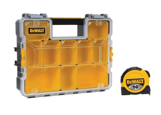 DeWalt 10-Compartment Organizer with 16′ Tape Measure – Only $14.97!