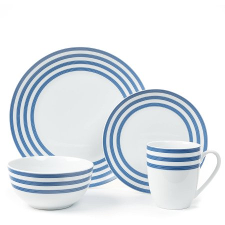 Cruise Multi-Striped Collection 16 Piece Porcelain Dinnerware Set Only $19.99!