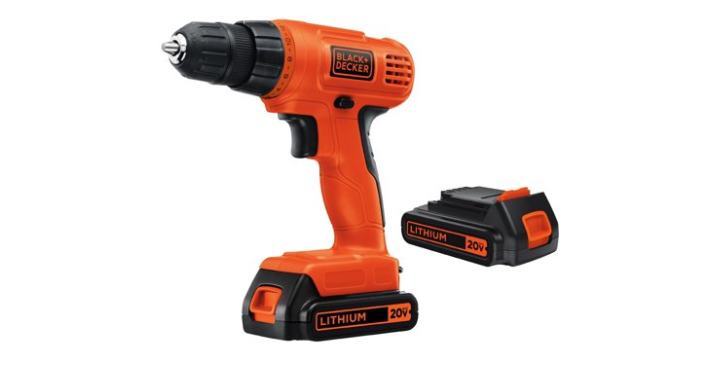 BLACK+DECKER 20-Volt MAX Lithium Ion Cordless Drill with 2 Batteries Only $37.97 Shipped! (Reg. $60)