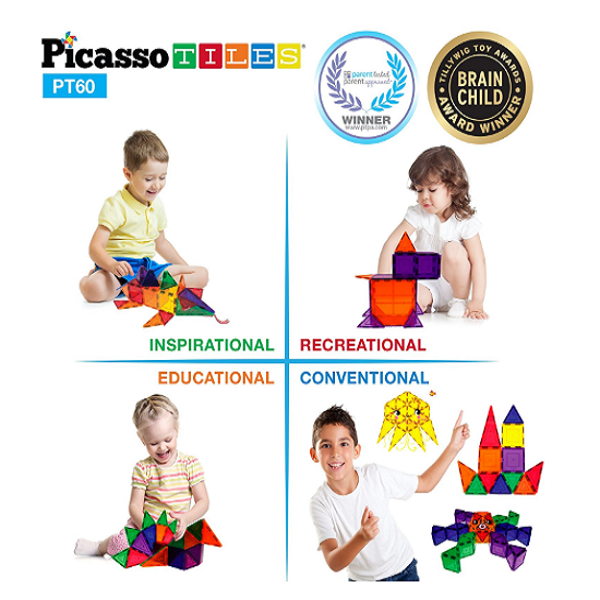 Picasso Tiles 3D Building Blocks 60 Piece Construction Set for Only $28.98 with code! Plus Free Shipping!
