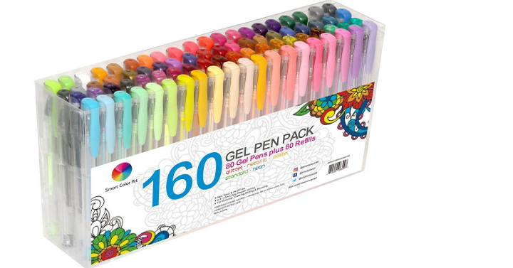 Smart Color Art 160 Colors (80 Pens w/ 80 Refills)Gel Pen Set for Only $14.79! (Reg. $30)