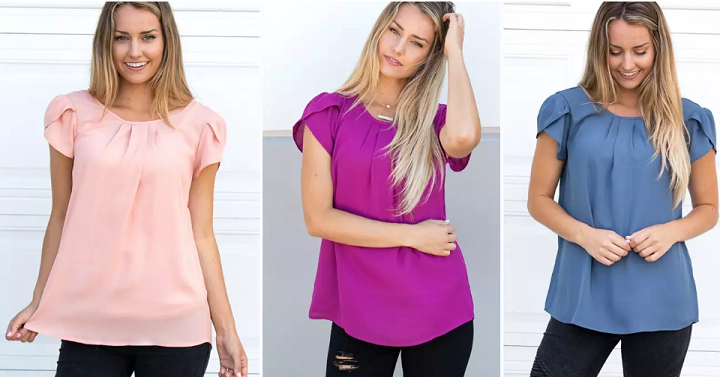 Jane: Tulip Sleeve Blouse- 6 Colors- Only $12.99! (Reg. $34.99)