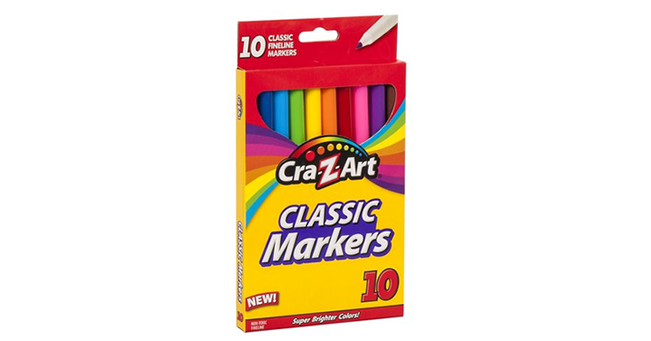 Back to School! Cra-Z-Art Classic Fineline Markers – 2 10 Count Packs – Just $1.00!