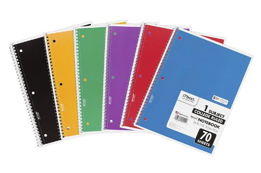 Mead Spiral Notebooks College Ruled Paper, 70 Sheets (Pack of 6) – Only $5.94!