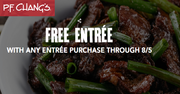 YUM! P.F. Chang’s: Buy 1 Entree, Get 1 FREE!