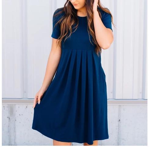 Pleat Front Pocket Dress – Only $16.99!