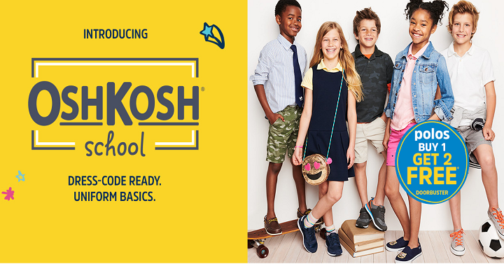 OshKosh: Buy 1 Polo Get 2 For FREE! Back To School Shopping!
