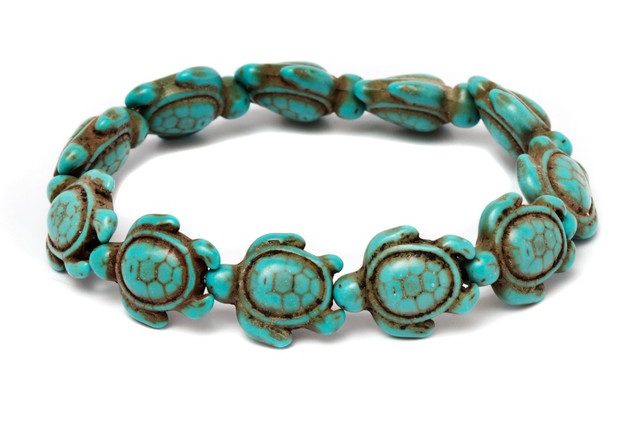 Handmade Genuine Turquoise Hawaiian Sea Turtle Bracelet—$12.99!