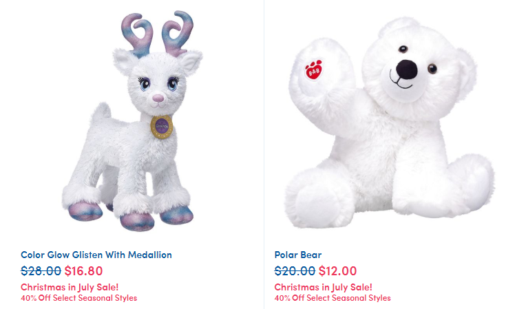Christmas in July at Build-a-Bear With Up to 40% Off Seasonal Styles!
