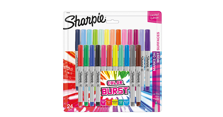 Sharpie Color Burst Permanent Markers, Ultra Fine Point – 24 Count – Just $9.98!