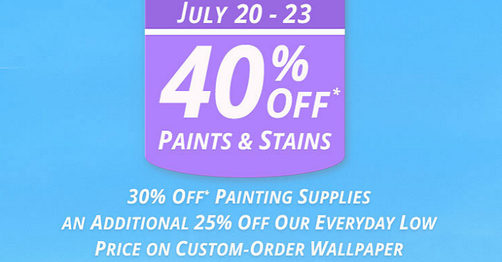 Sherwin Williams 40% Off Paints & 30% Off Paint Supplies! Plus Save $10 Off Your $50 Purchase!