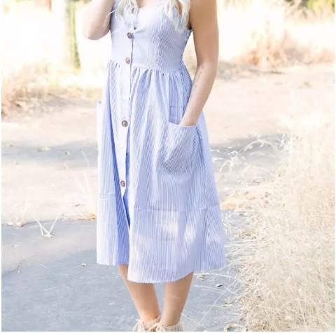 Sweetheart Midi Button Dress – Only $19.99!