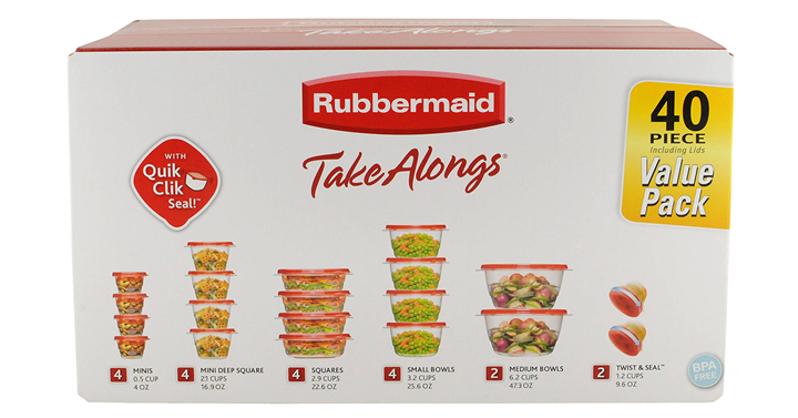 Rubbermaid TakeAlongs Food Storage Container, 40-Piece Set – Just $8.98!