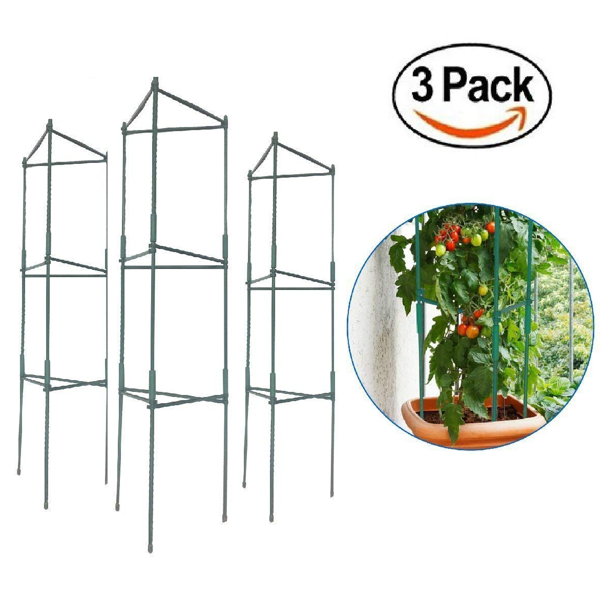 Tomato Cages Stakes-Vegetable Trellis 3 Pack Only $26.77 Shipped!