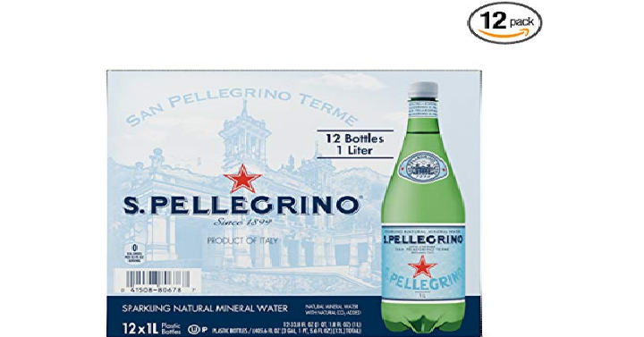 S.Pellegrino Sparkling Natural Mineral Water, 33.8 fl oz. (Pack of 12) Only $14.43!