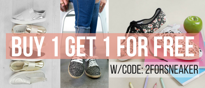 Cents of Style – 2 For Tuesday – CUTE Back to School Sneakers – Buy 1 Get 1 FREE! FREE SHIPPING!