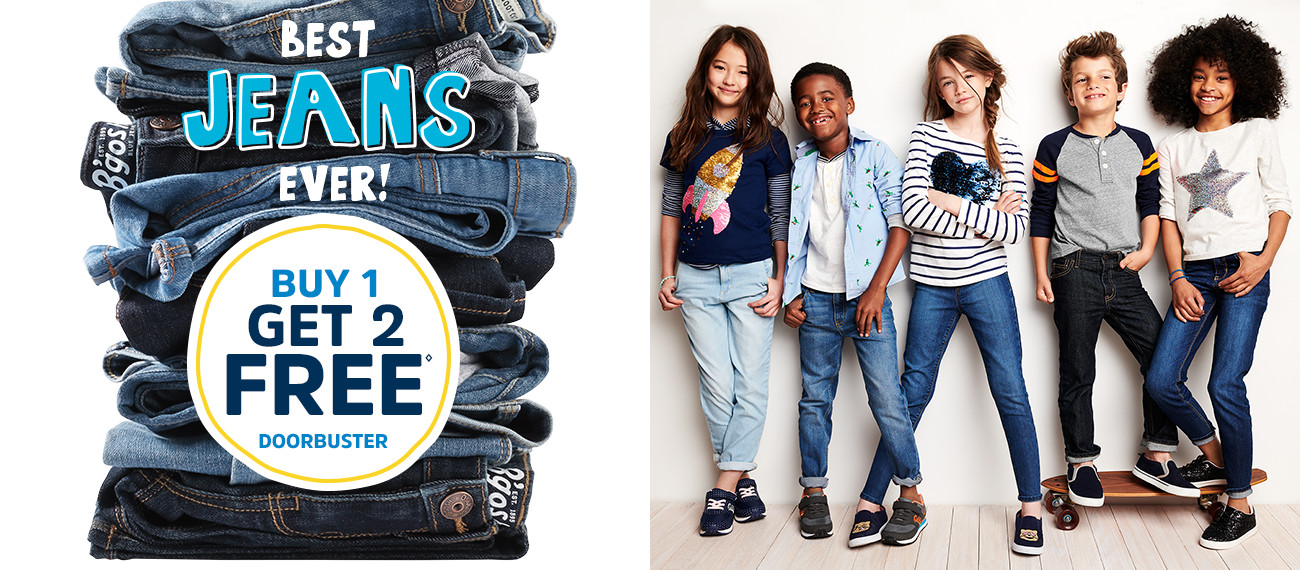 HUGE Deals at OshKosh! B1G2 Free Jeans, 50% Off Backpacks, 20% Off Clearance, FREE Shipping, and MORE!!