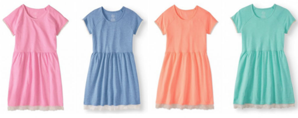 Wonder Nation Girls’ Lace Hem Fit-and-Flare Dress Just $5.00!