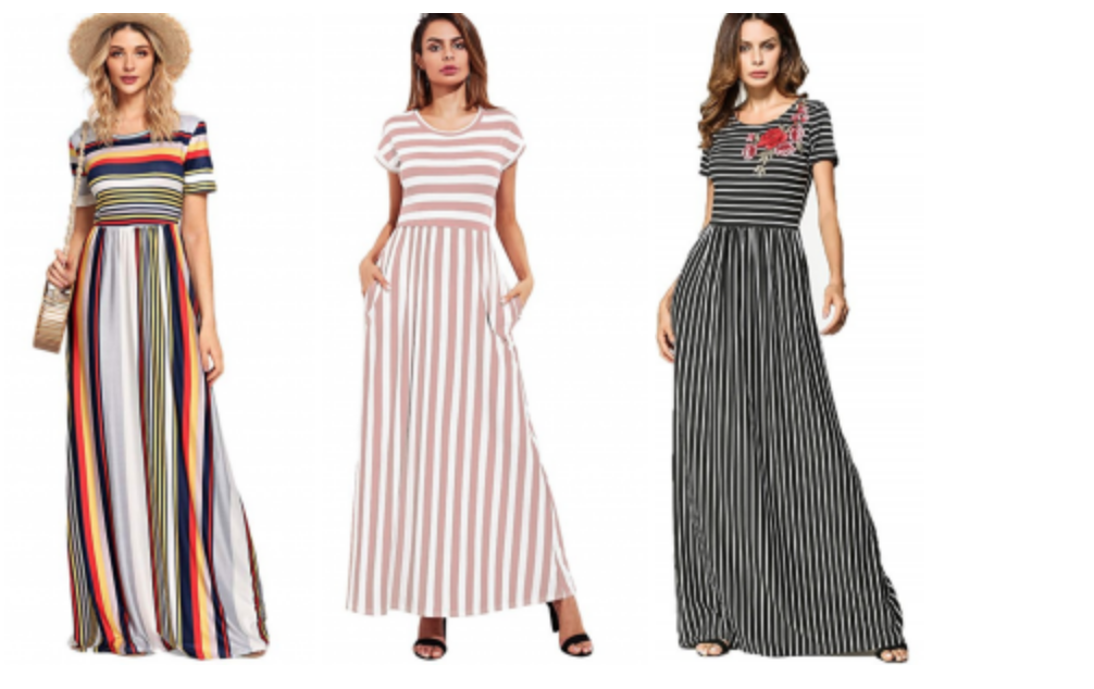 Striped Maxi Dress with Pockets As Low As $14.99!