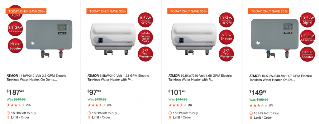 Save Up To 30% On Tankless Water Heaters Today Only At Home Depot!