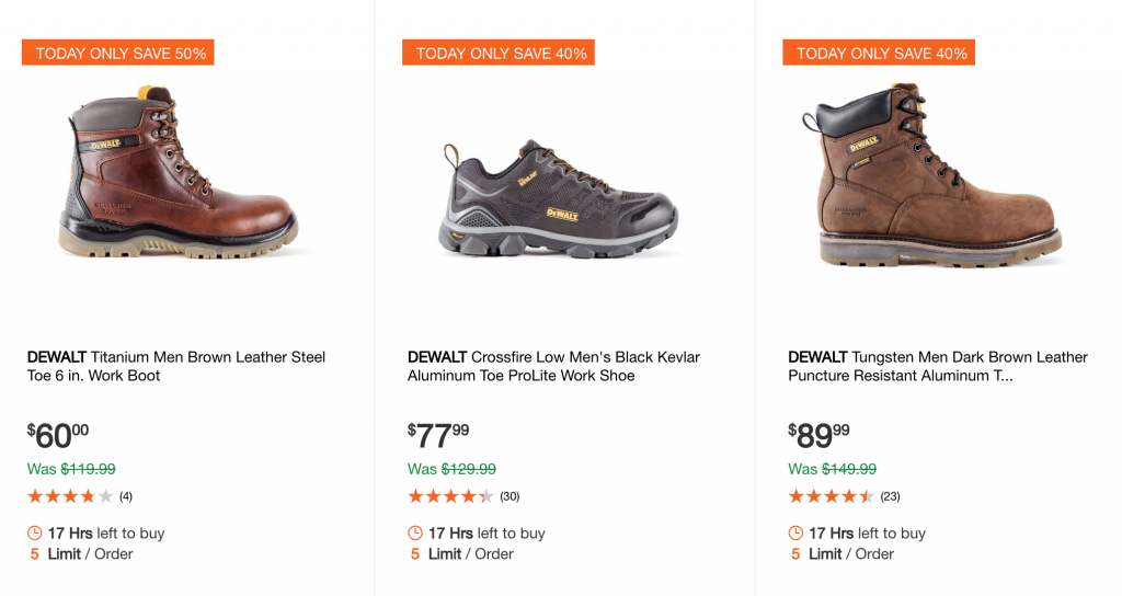 Up To 50% Off DEWALT Work Boots Today Only At Home Depot!