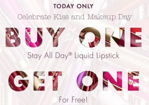 Stila Cosemtics: Buy One Stay All Day Liquid Lipstick Get One FREE Today Only!
