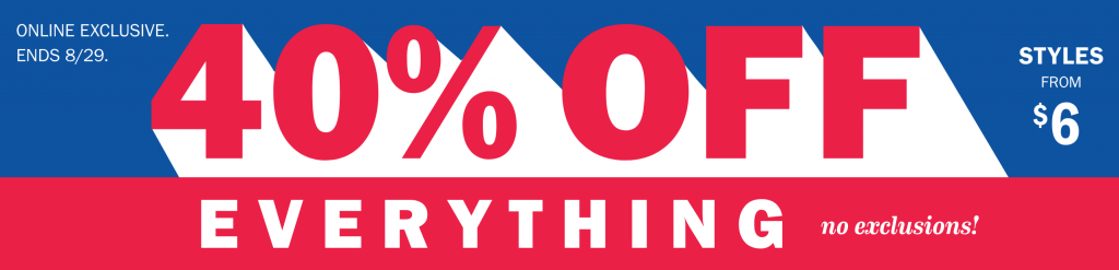 40% Off Everything At Old Navy No Exclusions!