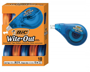 BIC Wite-Out Brand EZ Correct Correction Tape 10-Count $8.65!