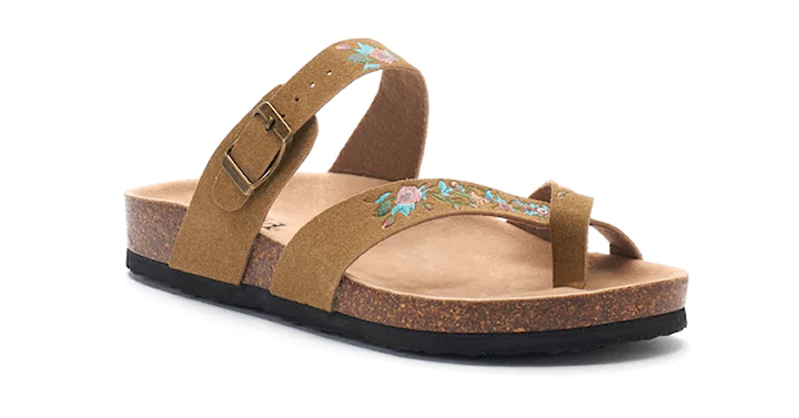 Kohl’s 30% Off! Earn Kohl’s Cash! Stack Codes! FREE Shipping! Mudd Women’s Floral Toe Loop Sandals – Just $9.09!