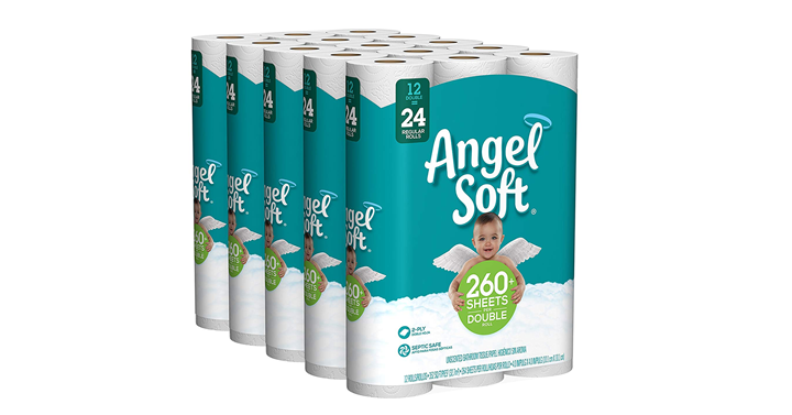 Angel Soft Toilet Paper 60 Double Rolls – 5 Packs of 12 Rolls – Just $24.42!