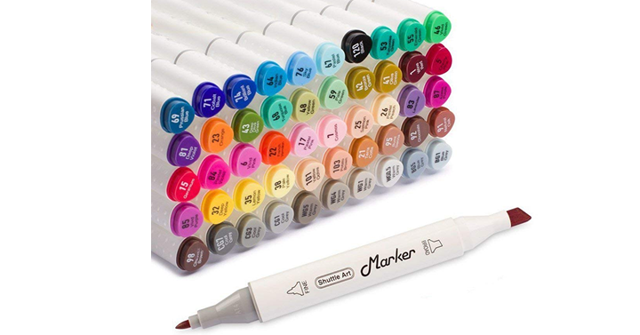 Shuttle Art 50 Colors Dual Tip Art Markers – Just $15.50!