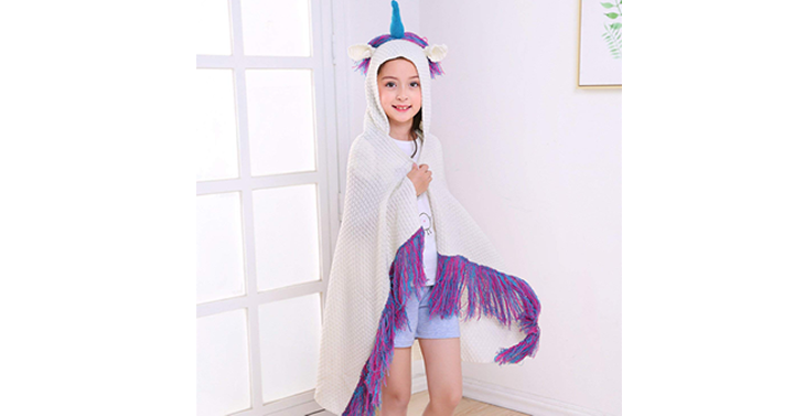 Knitted Unicorn Blanket – Just $29.99! SO Cute!