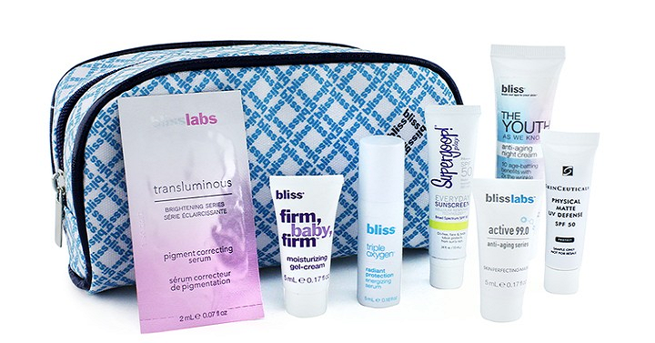 Tanga: Bliss Printed Cosmetic Bag with 7 Anti-Aging Essentials Only $9.99! ($49 Value)