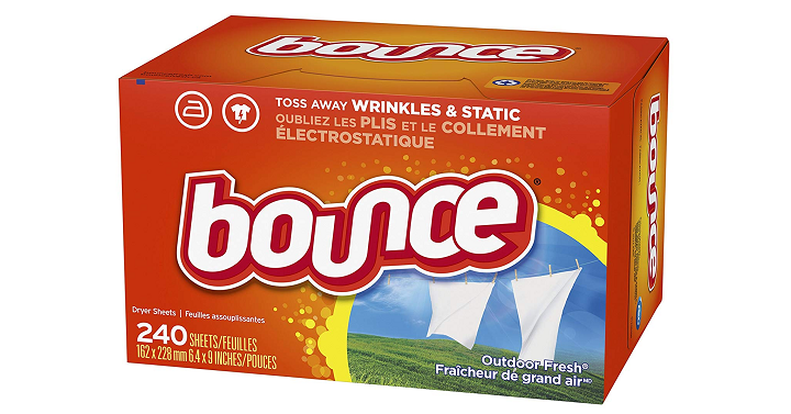 Amazon: Bounce Fabric Softener Sheets (Outdoor Fresh) 240 Count Only $5.11 Shipped!