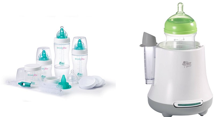 The First Year Breastflow Bottle Gift Set & Warmer Bundle Only $29.00!