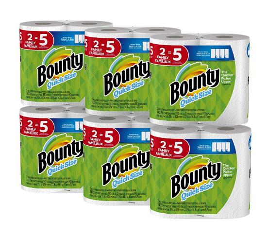 Bounty Quick-Size Paper Towels, 12 Family Rolls – Only $24.54!