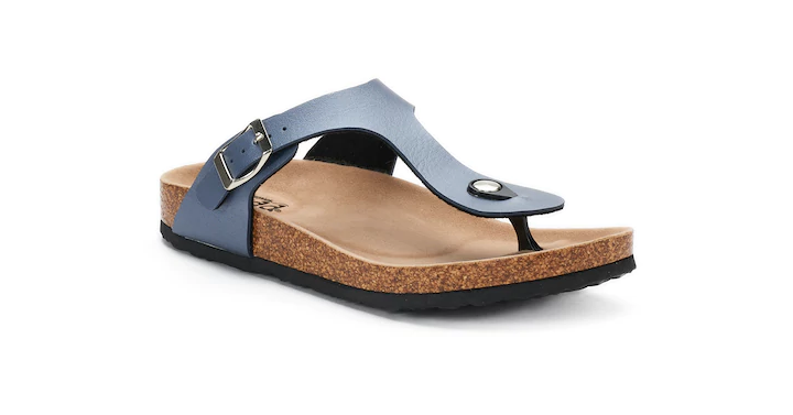 LAST DAY! Kohl’s 30% Off! Earn Kohl’s Cash! Stack Codes! FREE Shipping! Mudd Women’s Buckle Thong Sandals – Just $10.49!