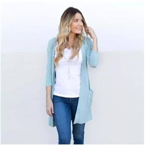 3/4 Sleeve Long Cardigan – Only $14.99!