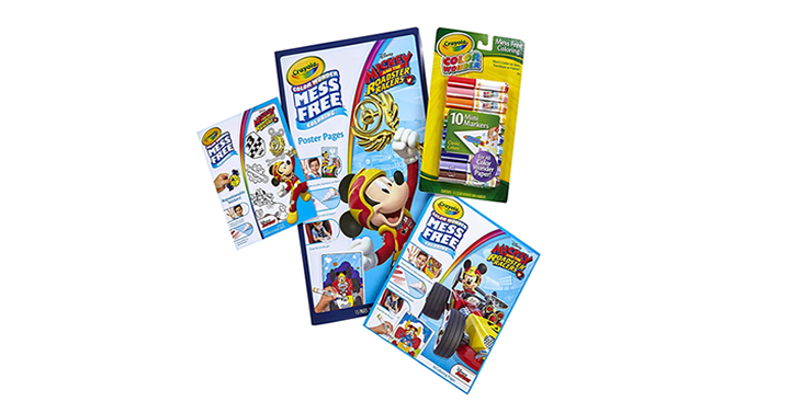 Crayola Color Wonder Mess Free Mickey Mouse Bundle, 18 Coloring Pages, 15 Poster Pages, Sticker Sheets, Mini Markers – Just $7.28!
