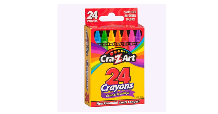 Cra-Z-Art School Quality Crayons, Smoother and Brighter – 24 Count – Just $.25!
