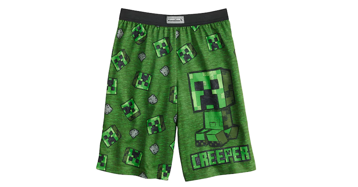 Kohl’s 30% Off! Earn Kohl’s Cash! Stack Codes! FREE Shipping! Boys 6-16 Minecraft Creeper Sleep Shorts – Just $6.16!